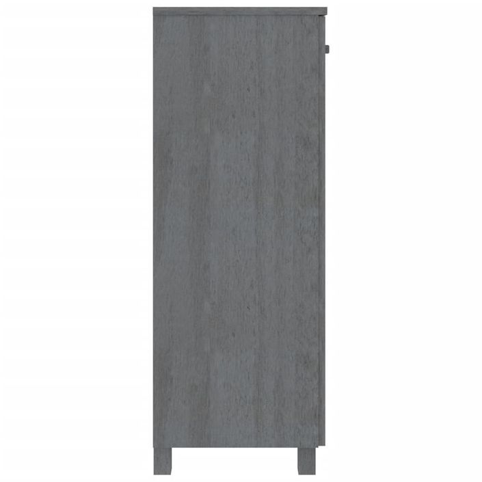 Armoire à chaussures HAMAR Gris foncé 85x40x108 cm Pin massif - Photo n°4