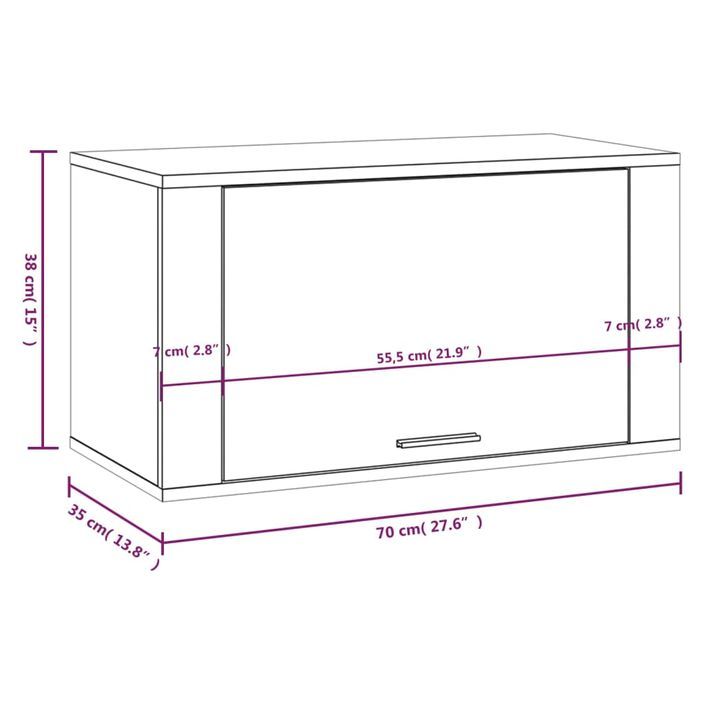 Armoire à chaussures murale Blanc 70x35x38 cm Bois d'ingénierie - Photo n°9