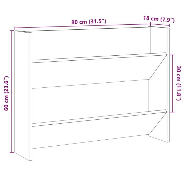 Armoire à chaussures murale en bois kalipé L 80 x H 60 - Option pratique - Photo n°10