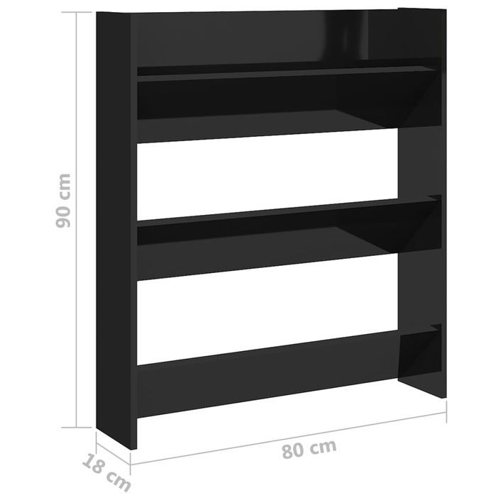 Armoire à chaussures murale en bois kalipé L 80 x H 90 - Format pratique - Photo n°5