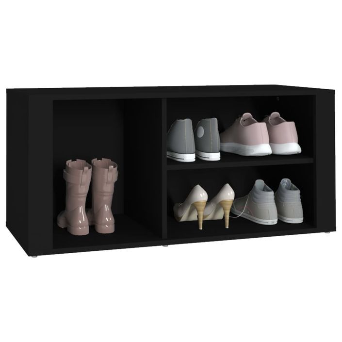 Armoire à chaussures Noir 100x35x45 cm Bois d'ingénierie - Photo n°4