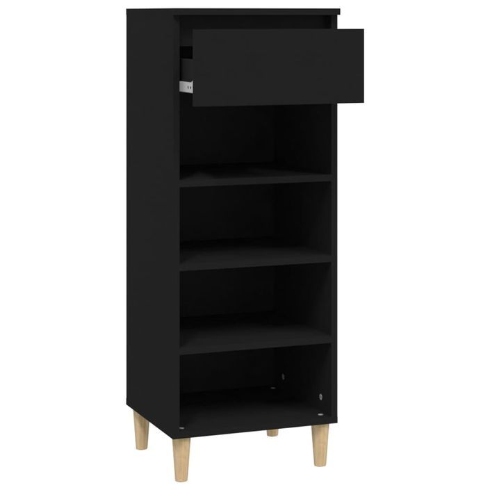 Armoire à chaussures Noir 40x36x105 cm Bois d'ingénierie - Photo n°4