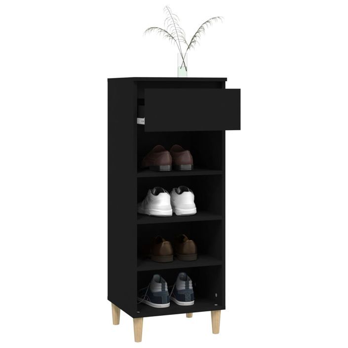 Armoire à chaussures Noir 40x36x105 cm Bois d'ingénierie - Photo n°7