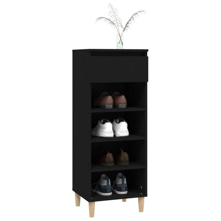 Armoire à chaussures Noir 40x36x105 cm Bois d'ingénierie - Photo n°8