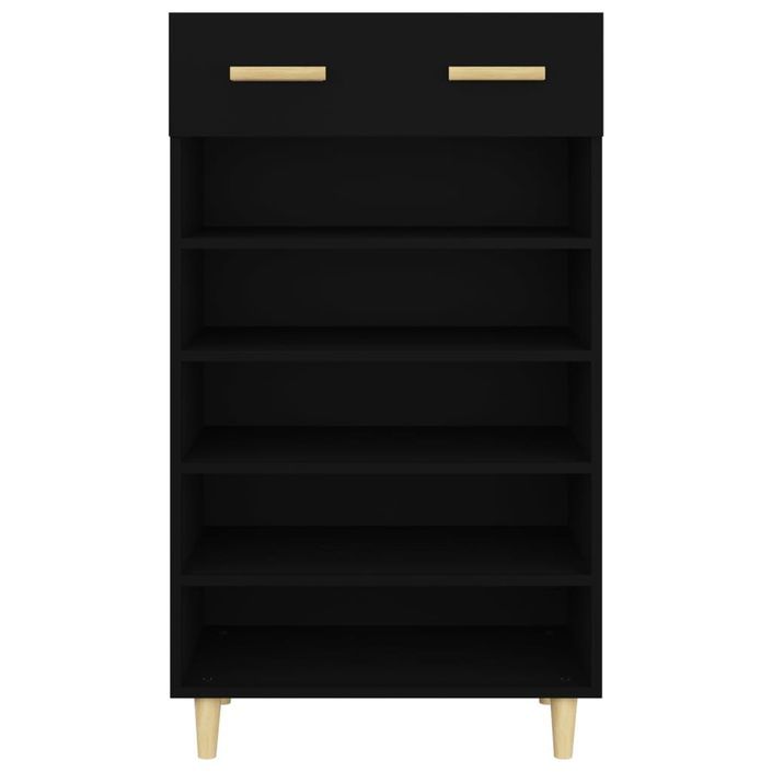 Armoire à chaussures Noir 60x35x105 cm Bois d'ingénierie - Photo n°4