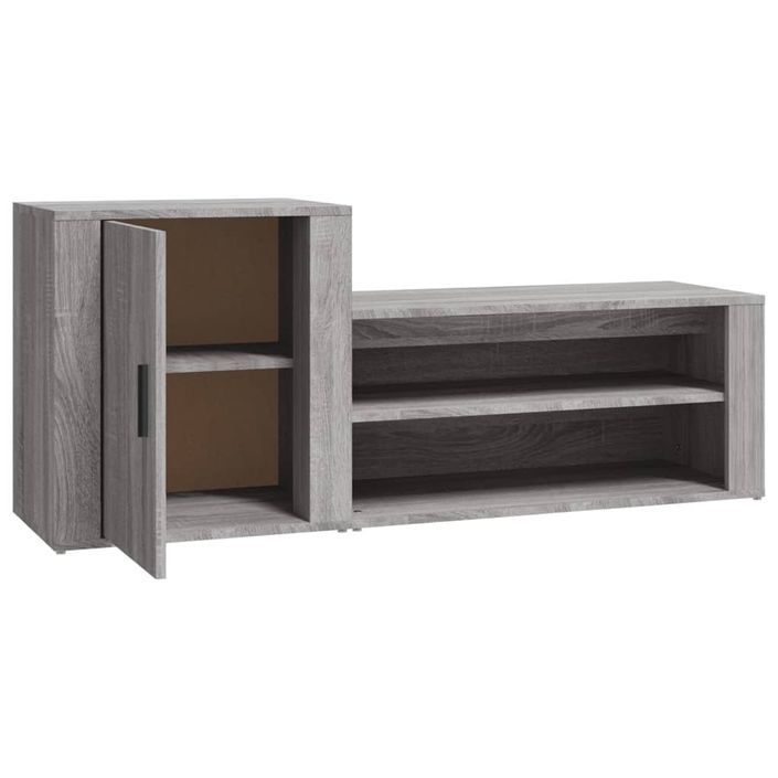 Armoire à chaussures Sonoma gris 130x35x54 cm Bois d'ingénierie - Photo n°5