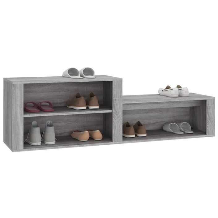 Armoire à chaussures Sonoma gris 150x35x45 cm Bois d'ingénierie - Photo n°4