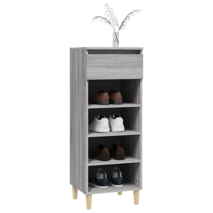 Armoire à chaussures Sonoma gris 40x36x105 cm Bois d'ingénierie - Photo n°4