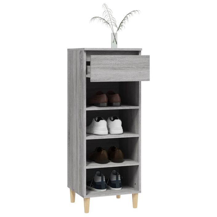 Armoire à chaussures Sonoma gris 40x36x105 cm Bois d'ingénierie - Photo n°5