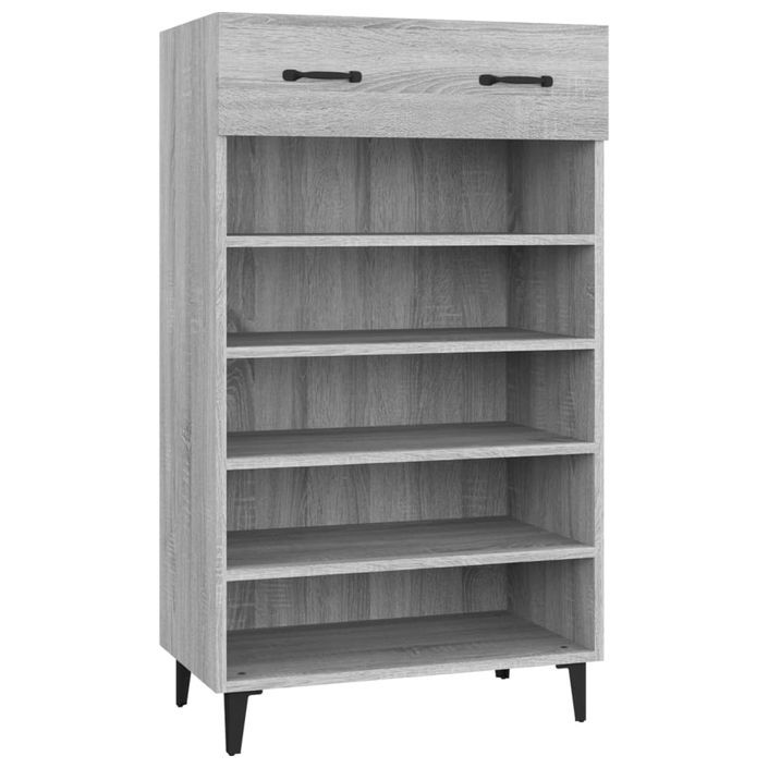 Armoire à chaussures Sonoma gris 60x35x105 cm Bois d'ingénierie - Photo n°2