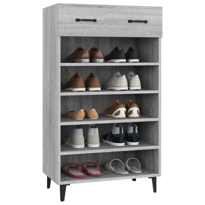 Armoire à chaussures Sonoma gris 60x35x105 cm Bois d'ingénierie - Photo n°1