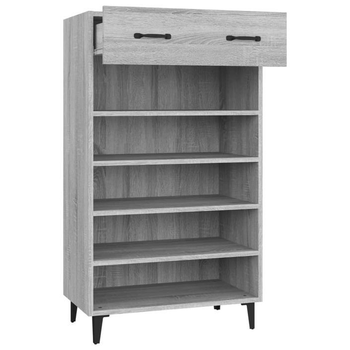 Armoire à chaussures Sonoma gris 60x35x105 cm Bois d'ingénierie - Photo n°5