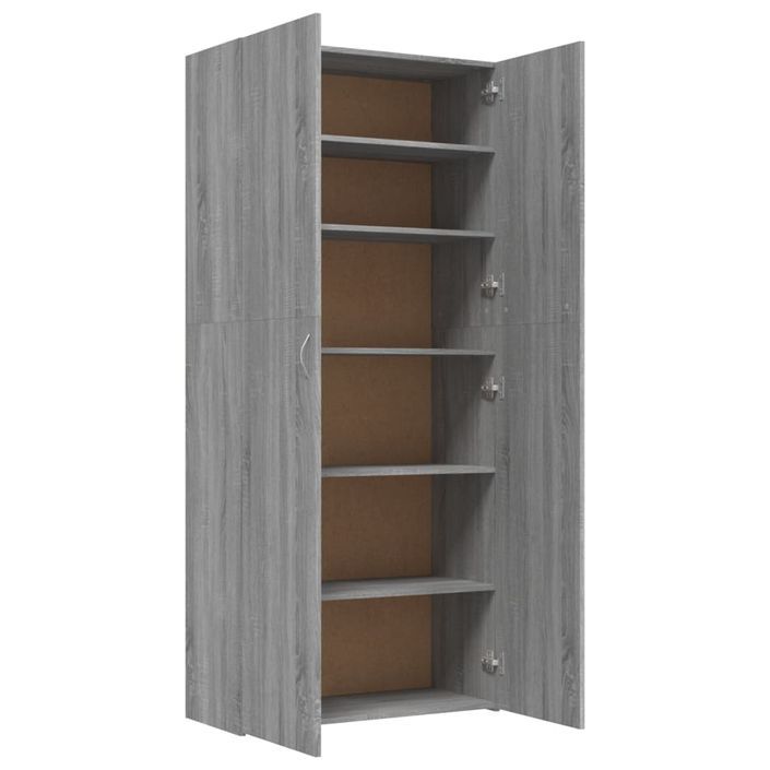 Armoire à chaussures Sonoma gris 80x35,5x180 cm Bois ingénierie - Photo n°6