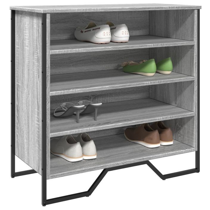 Armoire à chaussures sonoma gris 80x38x78 cm bois d'ingénierie - Photo n°1