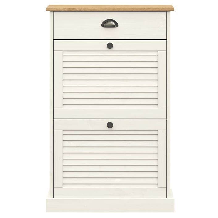 Armoire à chaussures VIGO 60x35x96 cm blanc bois massif de pin - Photo n°5