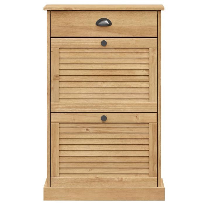 Armoire à chaussures VIGO 60x35x96 cm bois massif de pin - Photo n°5