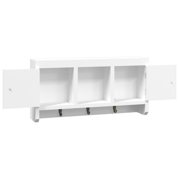 Armoire à clés Blanc 40x8,5x20 cm Bois d'ingénierie et acier - Photo n°6