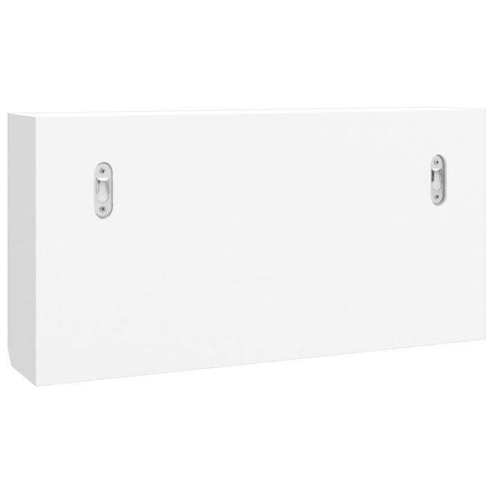 Armoire à clés Blanc 40x8,5x20 cm Bois d'ingénierie et acier - Photo n°8