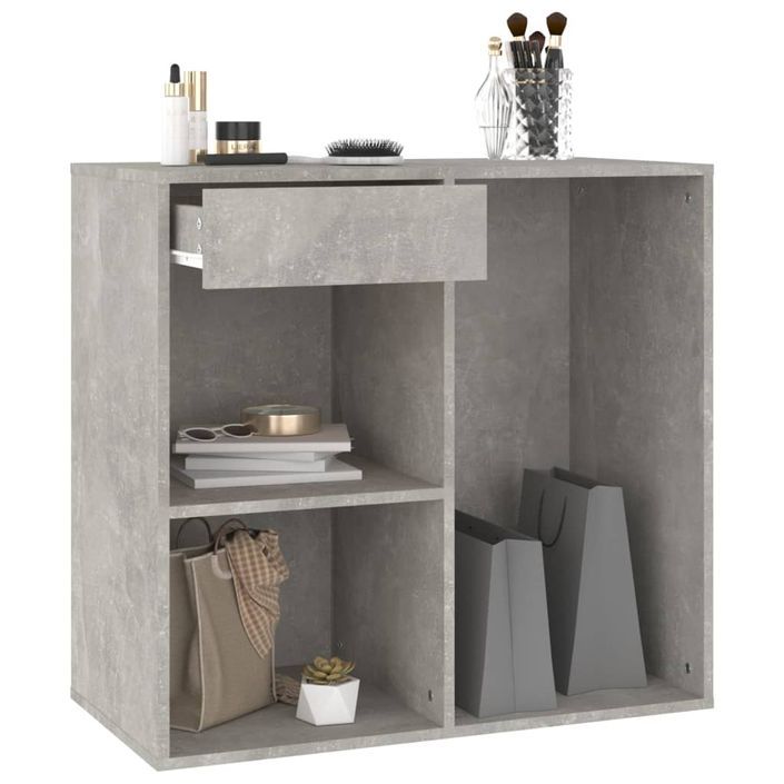 Armoire à cosmétiques Gris béton 80x40x75 cm Bois d'ingénierie - Photo n°6