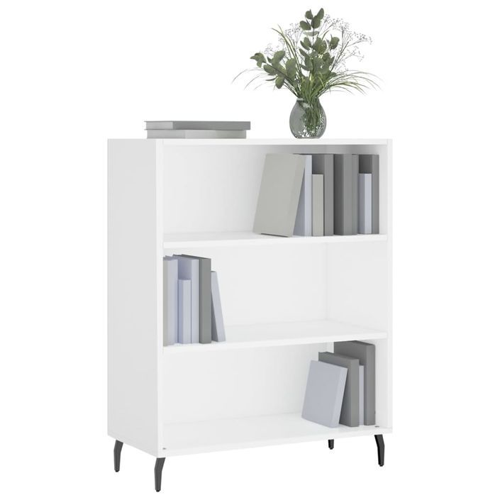 Armoire à étagères blanc 69,5x32,5x90 cm bois d'ingénierie - Photo n°3