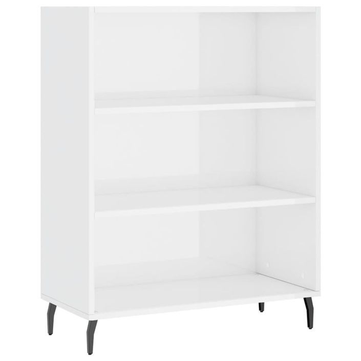 Armoire à étagères blanc brillant 69,5x32,5x90 cm - Photo n°1