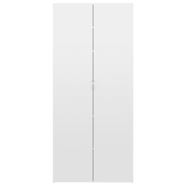 Armoire à étagères Blanc brillant 80x35,5x180 cm Kaspar - Photo n°4