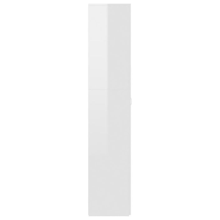 Armoire à étagères Blanc brillant 80x35,5x180 cm Kaspar - Photo n°5