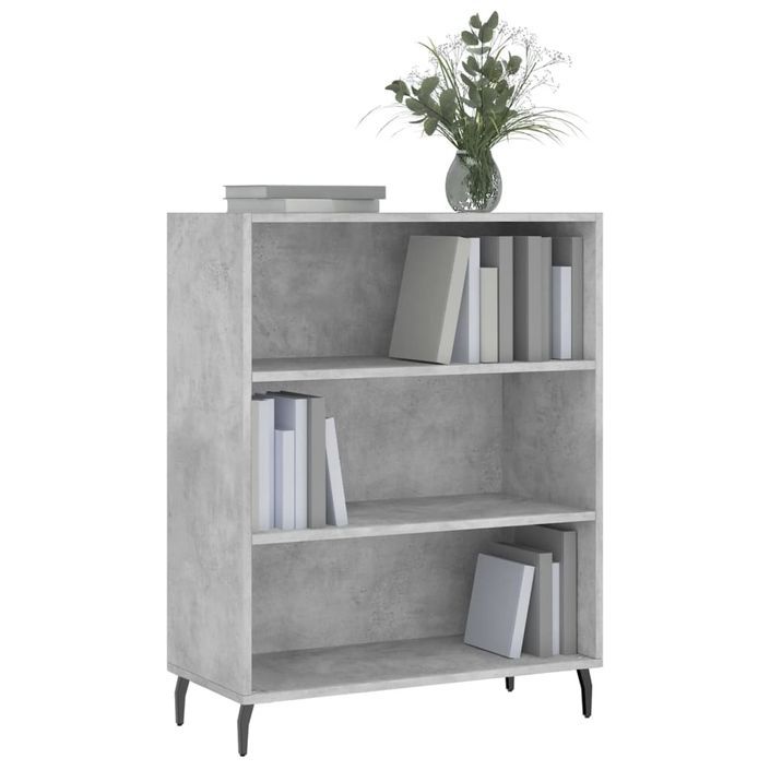 Armoire à étagères gris béton 69,5x32,5x90 cm bois d'ingénierie - Photo n°3