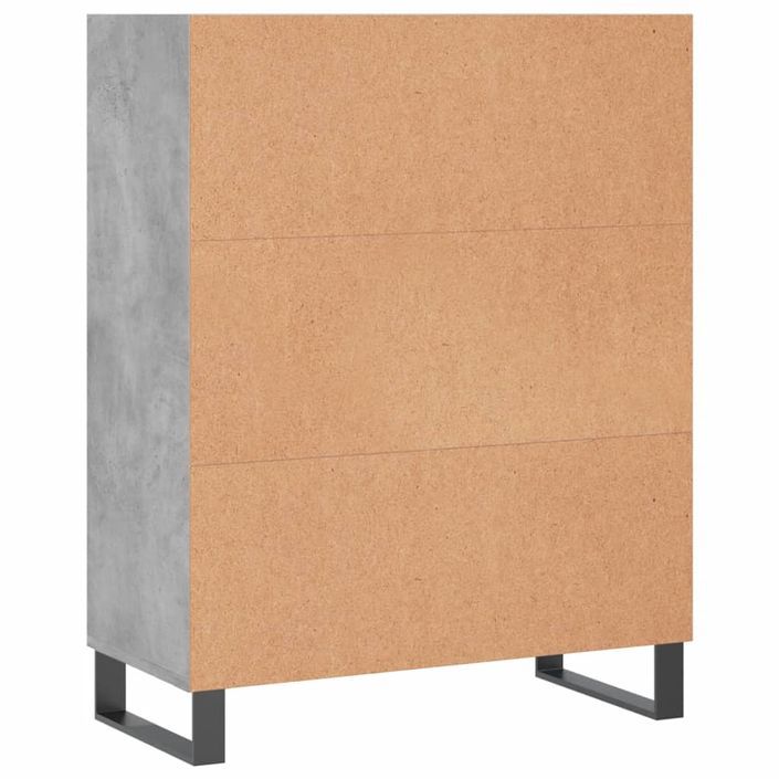 Armoire à étagères gris béton 69,5x32,5x90 cm bois d'ingénierie - Photo n°6