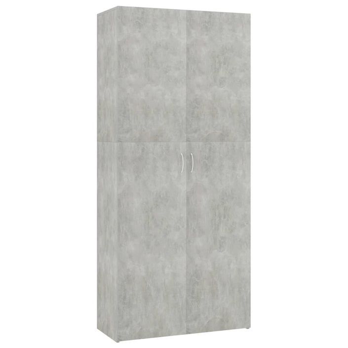 Armoire à étagères Gris béton 80 x 35,5 x 180 cm - Photo n°2