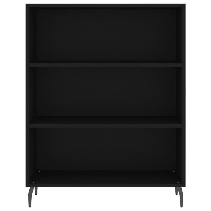 Armoire à étagères noir 69,5x32,5x90 cm bois d'ingénierie - Photo n°4