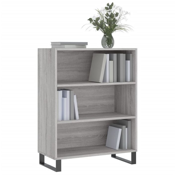 Armoire à étagères sonoma gris 69,5x32,5x90cm bois d'ingénierie - Photo n°3