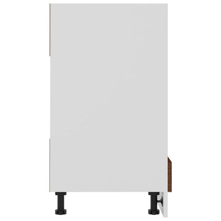 Armoire à four Chêne marron 60x46x81,5 cm Bois d'ingénierie - Photo n°6