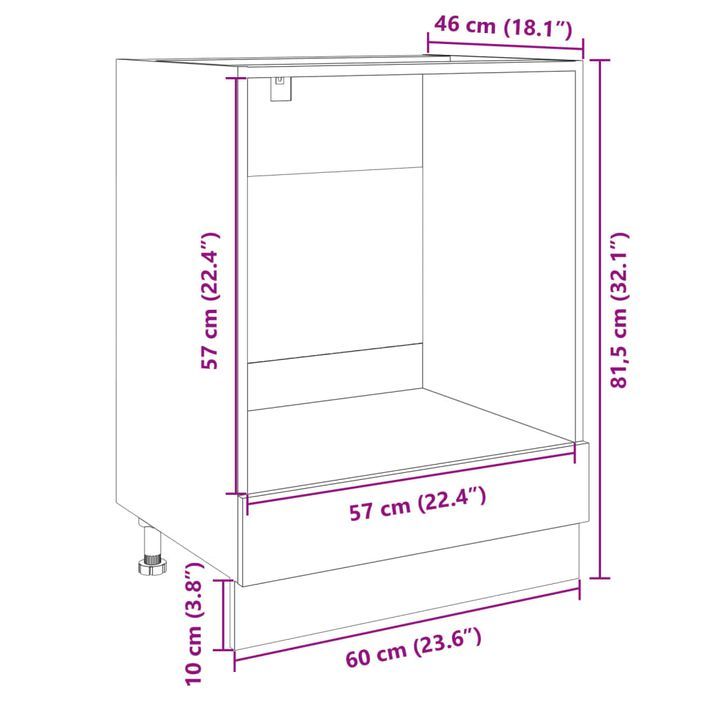 Armoire à four Chêne sonoma 60x46x81,5 cm - Photo n°12