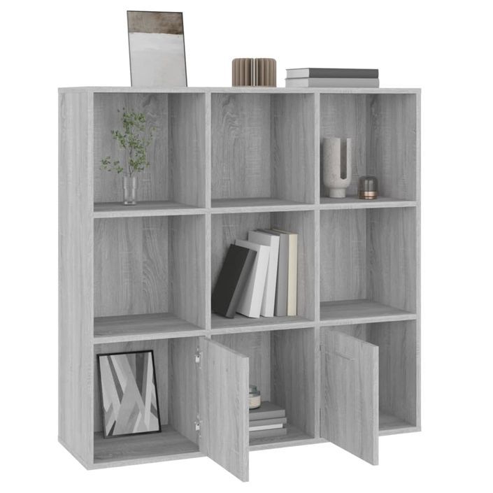 Armoire à livres Sonoma gris 98x30x98 cm - Photo n°8