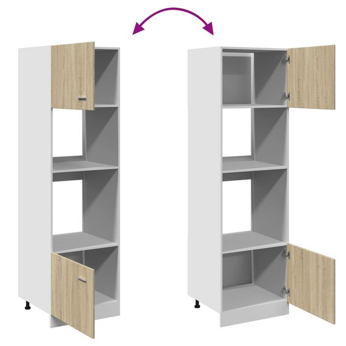 Armoire à micro-ondes Chêne sonoma 60x57x207 cm - Photo n°8