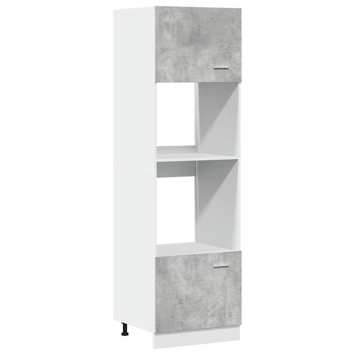 Armoire à micro-ondes Gris béton 60x57x207 cm - Photo n°2