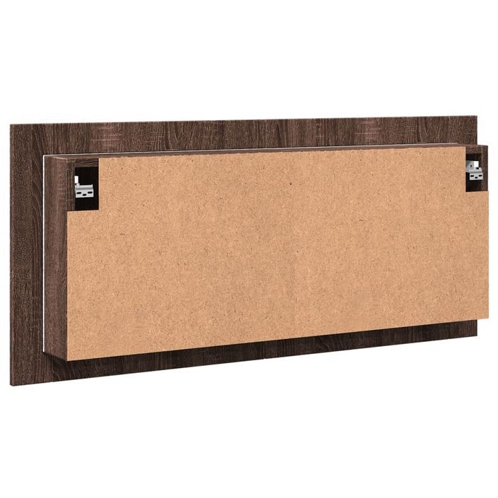 Armoire à miroir à LED de bain chêne marron 100x12x45 cm - Photo n°9