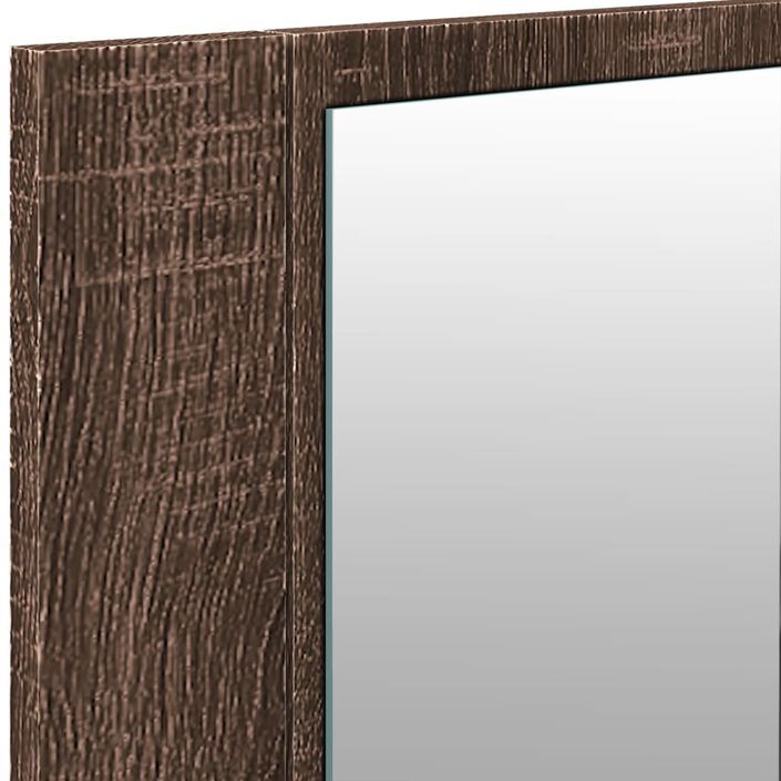 Armoire à miroir à LED de bain chêne marron 100x12x45 cm - Photo n°10