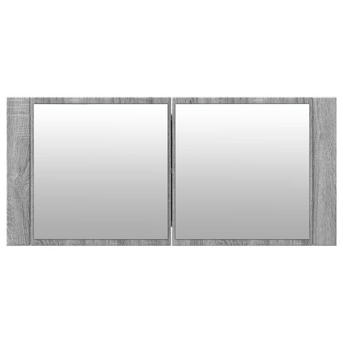 Armoire à miroir à LED de bain gris sonoma 100x12x45 cm - Photo n°7