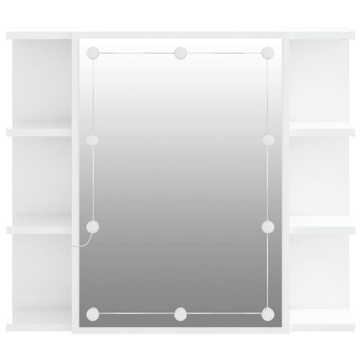 Armoire à miroir avec LED Blanc brillant 70x16,5x60 cm - Photo n°8