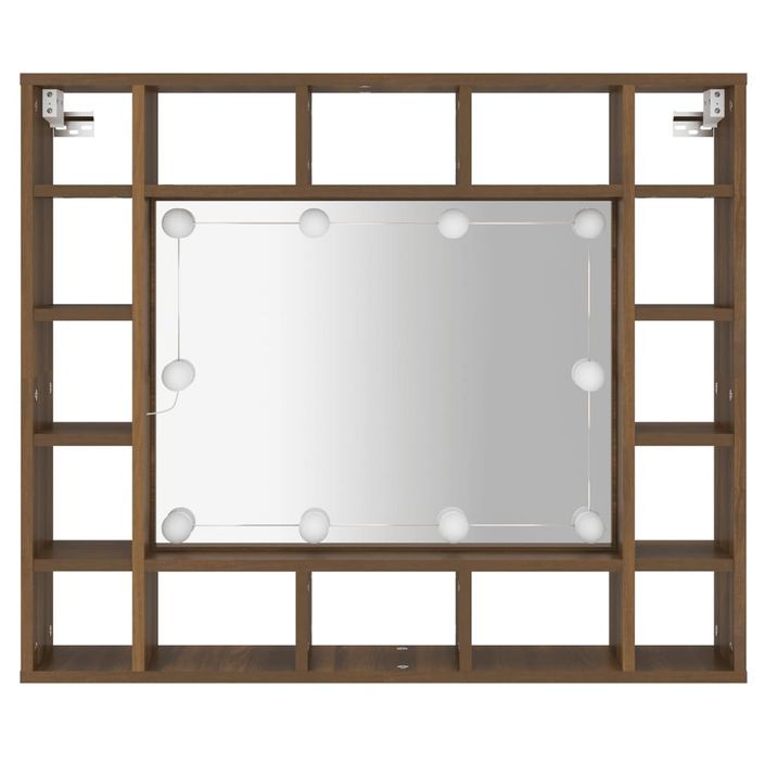 Armoire à miroir avec LED Chêne marron 91x15x76,5 cm - Photo n°7