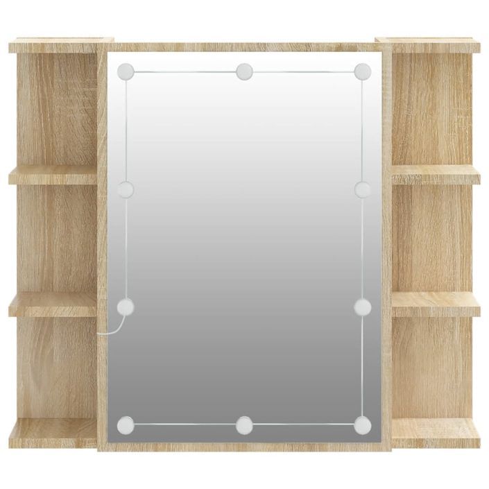 Armoire à miroir avec LED Chêne sonoma 70x16,5x60 cm - Photo n°8