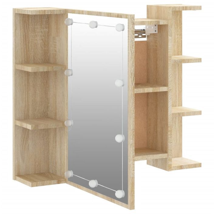 Armoire à miroir avec LED Chêne sonoma 70x16,5x60 cm - Photo n°10