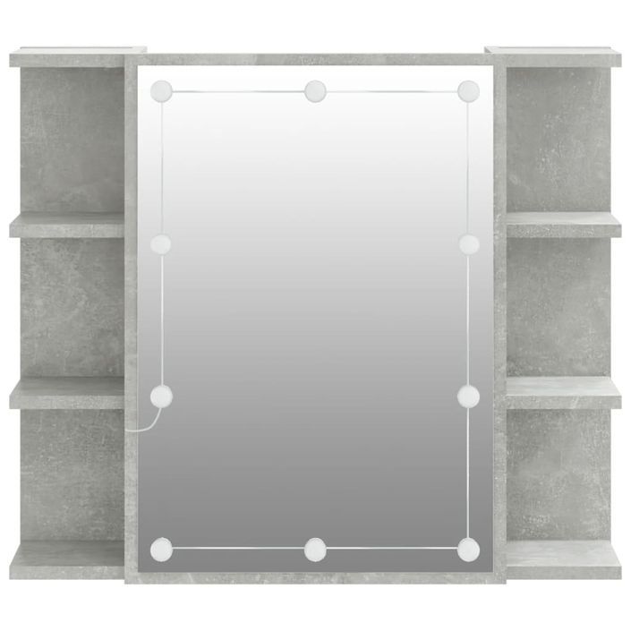 Armoire à miroir avec LED Gris béton 70x16,5x60 cm - Photo n°8