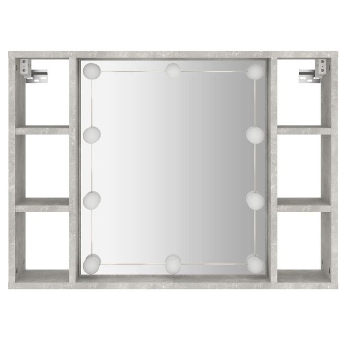 Armoire à miroir avec LED Gris béton 76x15x55 cm - Photo n°7