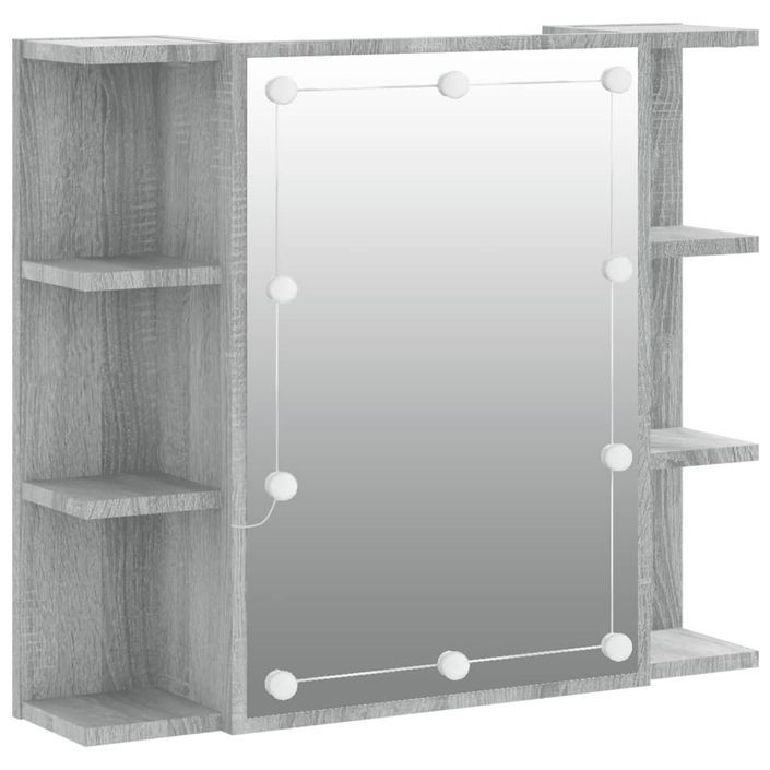 Armoire à miroir avec LED Sonoma gris 70x16,5x60 cm - Photo n°2