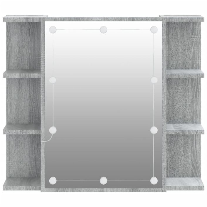 Armoire à miroir avec LED Sonoma gris 70x16,5x60 cm - Photo n°8