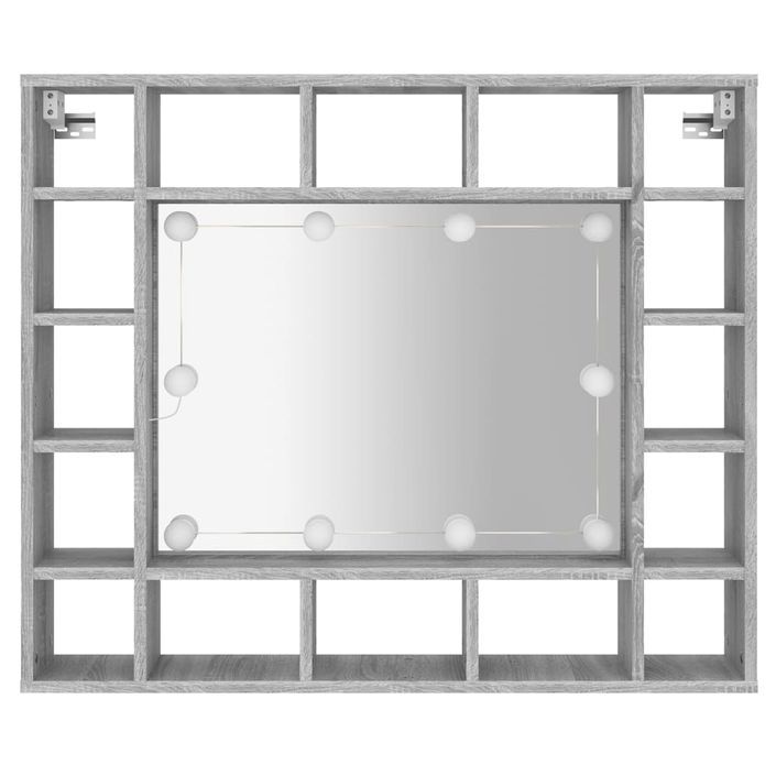 Armoire à miroir avec LED Sonoma gris 91x15x76,5 cm - Photo n°7