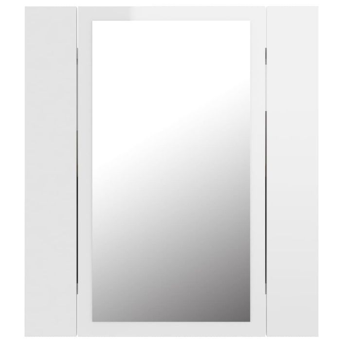 Armoire à miroir de bain à LED Blanc brillant 40x12x45 cm - Photo n°9